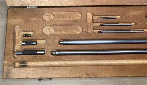 Starrett Inside Micrometer Set 124DZ 2 32 Solid Rod With Wood Case