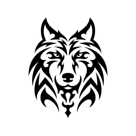 logotipo de cabeza de lobo tribal diseño de tatuaje Ilustración de