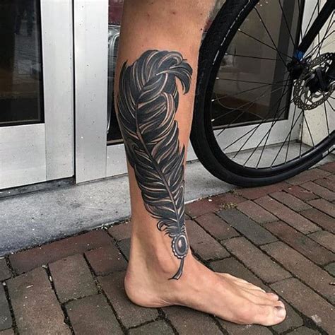 70 Feather Tattoo Designs For Men Masculine Ink Ideas