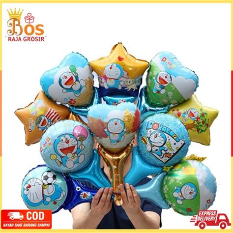 Balon Foil Tongkat Karakter Ballon Pentungan Tangan Motif Kartun Balon