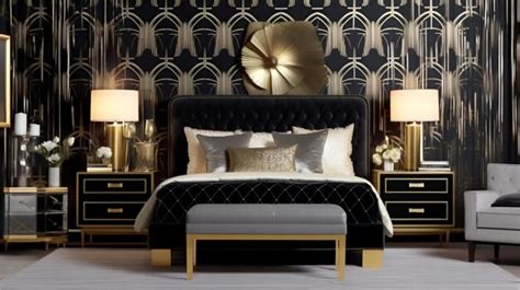 Premium Ai Image Generative Ai Glamorous And Luxurious Art Deco Bedroom