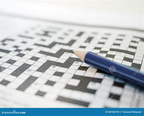 Crossword Puzzle Game And Pencil Stock Photo Image Of Design Block