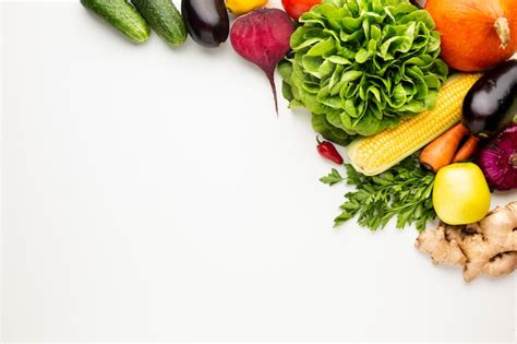 Premium Photo Flat Lay Colourful Veggies On White Background With