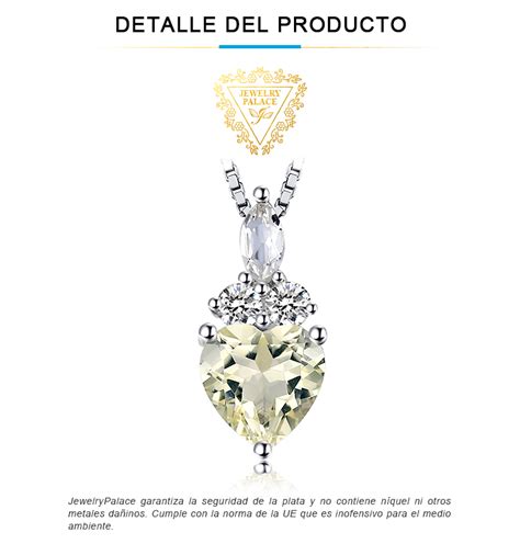 Jewelrypalace Colgante De Plata De Primera Ley Y Topacio Blanco Para