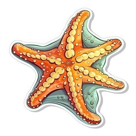 Premium Ai Image Starfish Sticker Isolated Ai Generated