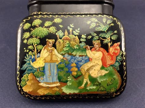 Палехская лаковая шкатулка-миниатюрная Снегурочка Сказочная шкатулка ...