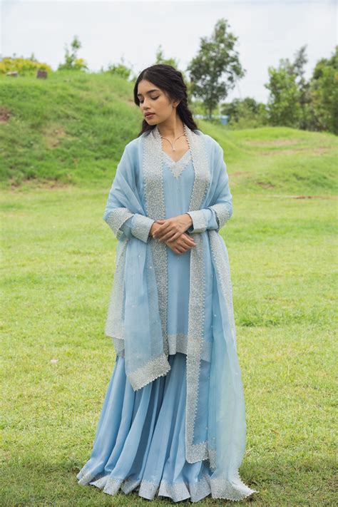 Powder Blue Kurta Set Kavita Agarwal