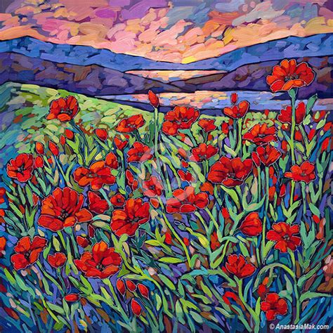 Coastal Poppies Painting