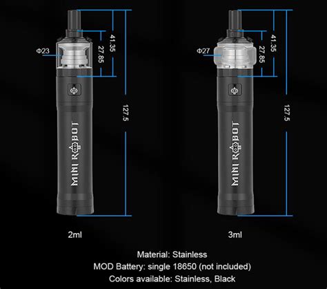 Steam Crave Mini Robot Combo Kit Mtl Vv Vape Kit