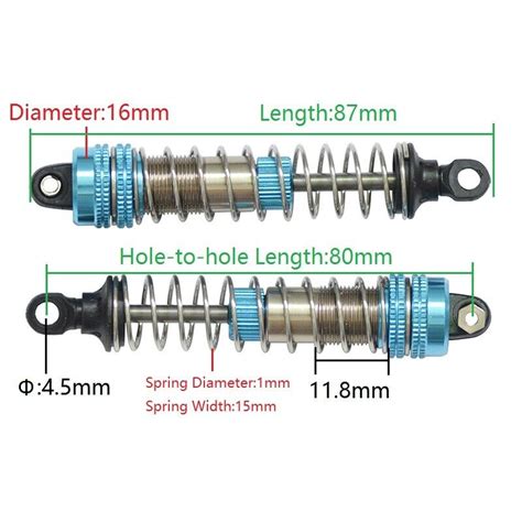 2Pcs Metal Shock Absorbers Damper For XLF X03 X04 X 03 X 04 1 10 RC