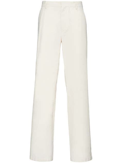 Prada Rear Logo Patch Tailored Trousers Editorialist