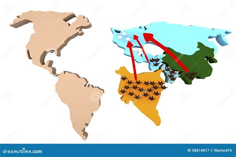 World Map Men Figures And Geo Position Pointers Infographics Cartoon