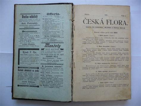 Svázané časopisy Česká flóra z let 1895 1897 Aukro