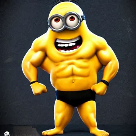 Minion As A Bodybuilder Pixar Dreamworks Artstation Stable Diffusion