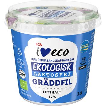 Gräddfil 12 Laktosfri 3dl KRAV ICA I love eco Handla online från din