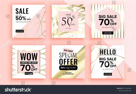 Set Sale Banner Template Design Vector Stock Vector (Royalty Free ...