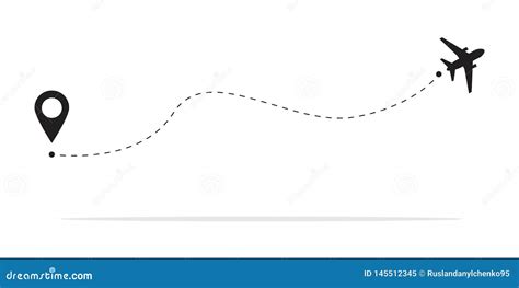 The Concept Of Airplane Travel With A Map Of Pins Gps Points Line