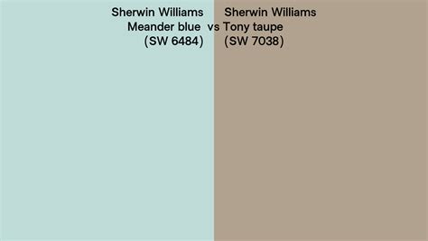 Sherwin Williams Meander Blue Vs Tony Taupe Side By Side Comparison