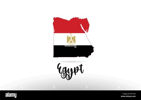 Egypt Country Flag Inside Country Border Map Design Suitable For A Logo