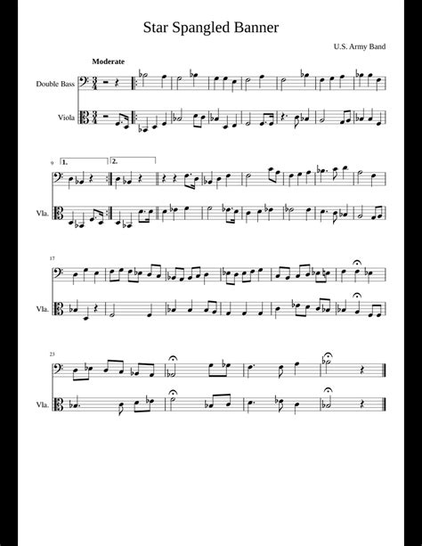 Star Spangled Banner Sheet Music For Trombone Viola Download Free In Pdf Or Midi