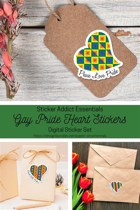 Stickers Printable Gay Pride Hearts Sticker Bundle
