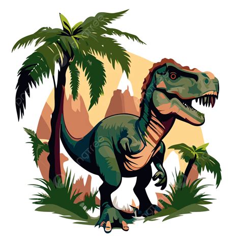 Jurassic Park Dinosaur Vector Sticker Cartoon PNG White Transparent And