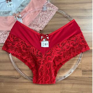 Kit Calcinhas de Renda Box Shortinho Cueca Boxer Feminina Linda Lingerie Moda íntima