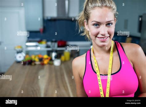 Fit Woman Wearing Sport Bra Stock Photo Alamy