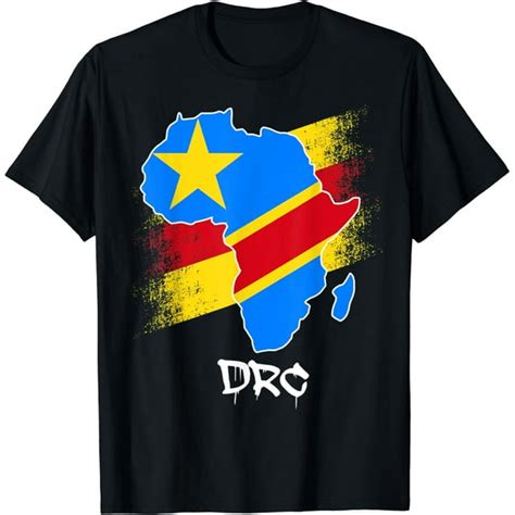 DR Congo flag in Africa Map Love RDC DRC Republic Of Congo T-Shirt ...