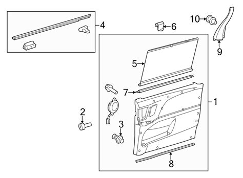 Toyota Sienna Sliding Door Trim Panel W O Sunshade W Jbl