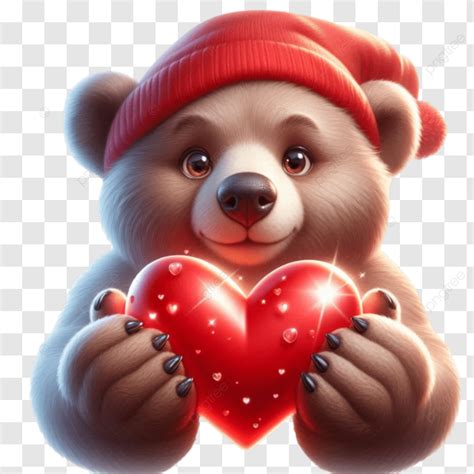 Cute Teddy Bear Holding Red Heart Cute Teddy Bear Bear Holding Red