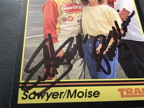 Patty Moise Elton Sawyer Signed Autographed 1991 Traks Race Card 88