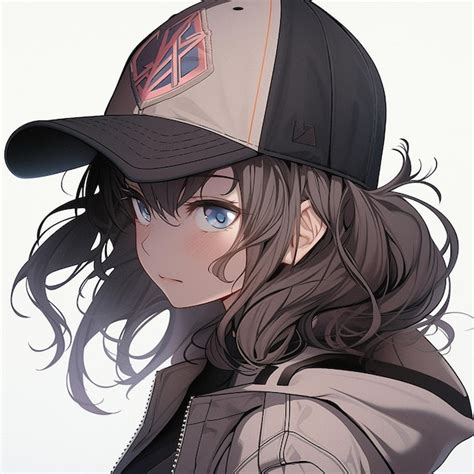 Una chica con una gorra de béisbol estilo anime Foto Premium