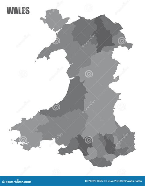 Wales Regions Map Stock Photo Cartoondealer