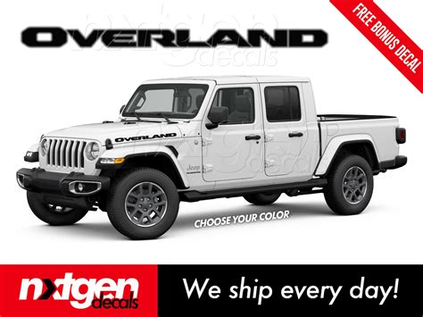 Jeep Gladiator Overland Rubicon Hood Vinyl Decals Graphics Etsy