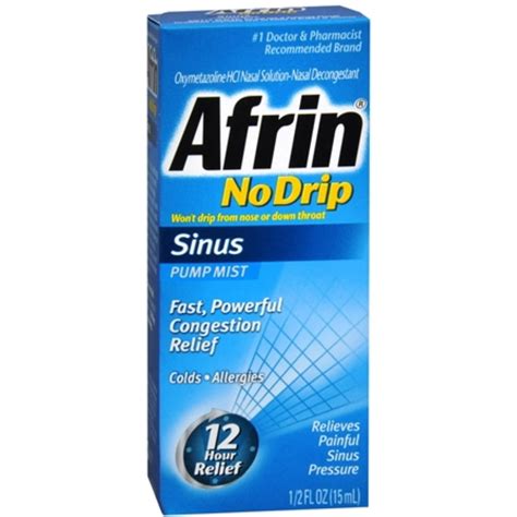 Afrin Nasal Spray No Drip Sinus 15 Ml Pack Of 2