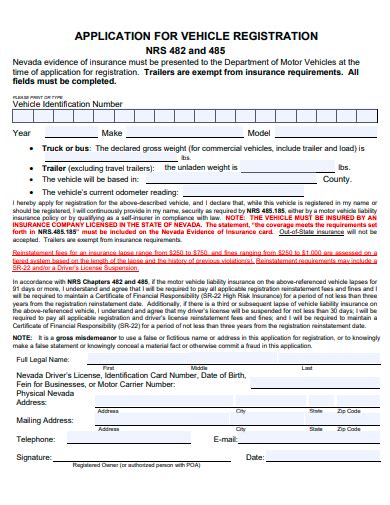 Free Registration Application Samples In Pdf Ms Word