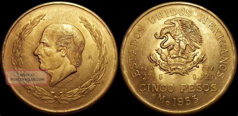 Hidalgo Cinco Mexico Pesos Silver Plata Coin