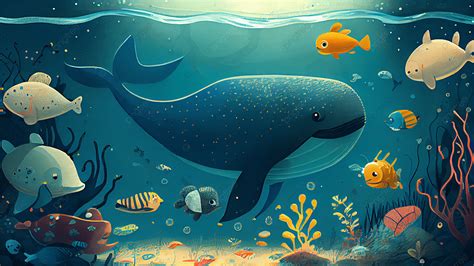 Background Latar Belakang Ilustrasi Ikan Kartun Dunia Bawah Laut Dunia Bawah Air Ilustrasi