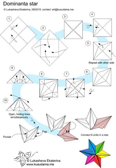 Origami Dominanta Star Instructions Origami Paper Folding And Star