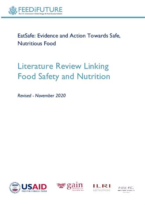 Literature Review Linking Food Safety And Nutrition