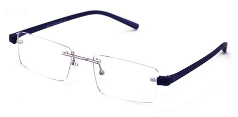 Lightweight Rimless Reading Glasses Metal With Flexible Temple Rectangular Anti Blue Blocker