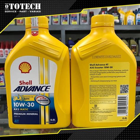 Jual OLI OIL SHELL ADVANCE AX5 MATIC 10W 30 800ML UNTUK SEMUA MATIC