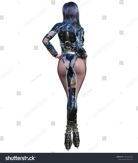 3d Sexy Anime Secret Agent Womanfuturistic Stock Illustration ...