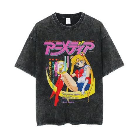 Jual Psycho Crucify Sailor Moon Oversized T Shirt Stone Wash Kaos