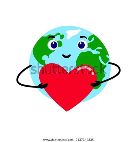 Planet Earth Heart Hands Illustration World Stock Vector Royalty Free