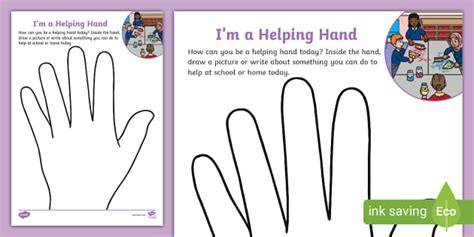 Im A Helping Hand Activity Sheet Teacher Made Twinkl