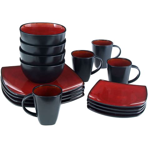 Vajilla Set Piezas Platos Platos Bowls Tazas Cocina Roja Etsy