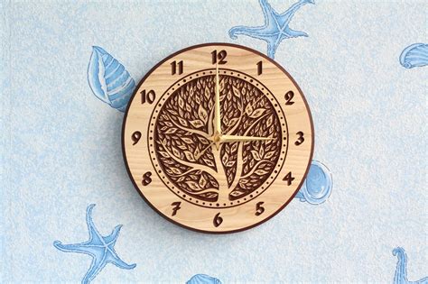 Wood Carved Wall Clock Tree By Lvwoodworks On Etsy