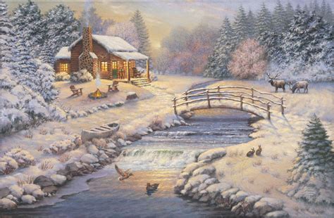 A Winter Retreat, by Thomas Kinkade Studios - Village Gallery